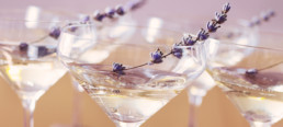 Lavender champagne cocktail glass