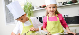 Children in a cooking party