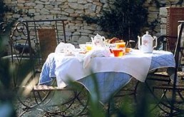 Breakfast table outside Provence